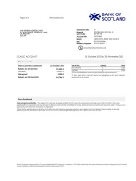 Bank of Scotland Bank Statement - Custom Fake, Replica, Novelty Bank Statements
