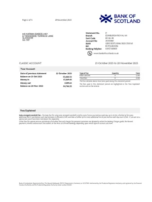 Bank of Scotland Bank Statement - Custom Fake, Replica, Novelty Bank Statements