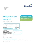 British Gas Utility Bill - Custom Fake, Replica, Novelty Utility Bills