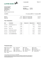 Lloyds Bank Personal Replacement Bank Statement - Custom Fake, Replica, Novelty Bank Statement