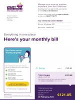 Utility Warehouse Utility Bill - Custom Fake, Replica, Novelty Utility Bills